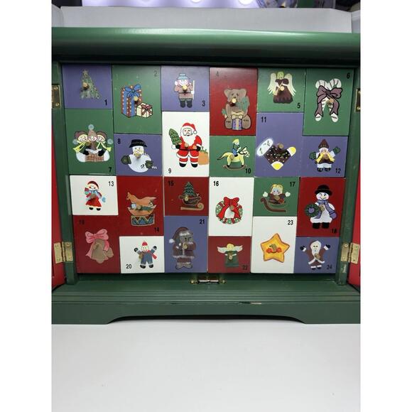 Vintage 2003 Thomas Pacconi Classics Christmas Wooden Advent Calendar w/ Drawers - Picture 9 of 9
